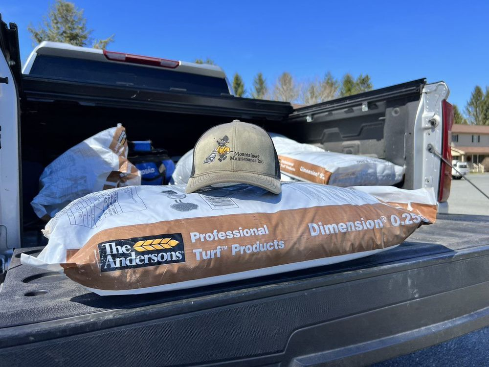 Turf maintenance products in truck